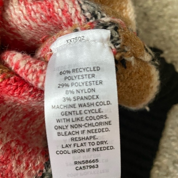 NWT BP. Crop Recycled Blend Knit Cardigan In Black Marl Striped V-Neck Size M - Picture 6 of 8